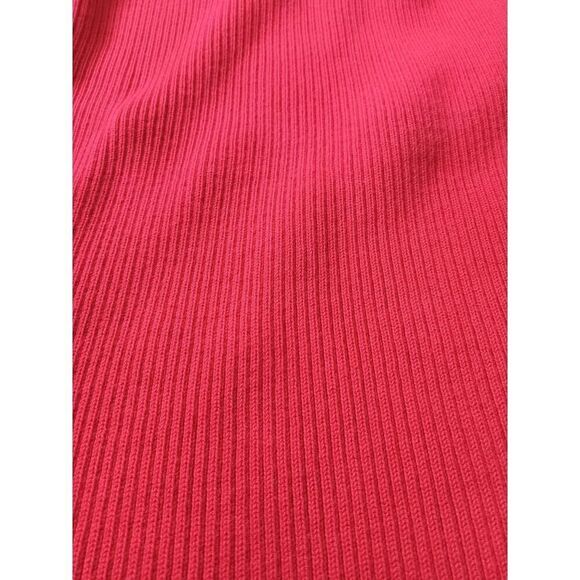 Loft Ann Taylor Red Tight Knit Ribbed Long Sleeve Pullover Sweater Women's Large - Picture 11 of 12
